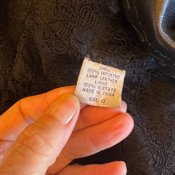 Zelda Black Imported Lamb Leather Whipstitch Open Jacket Size 12 - Picture 2 of 11